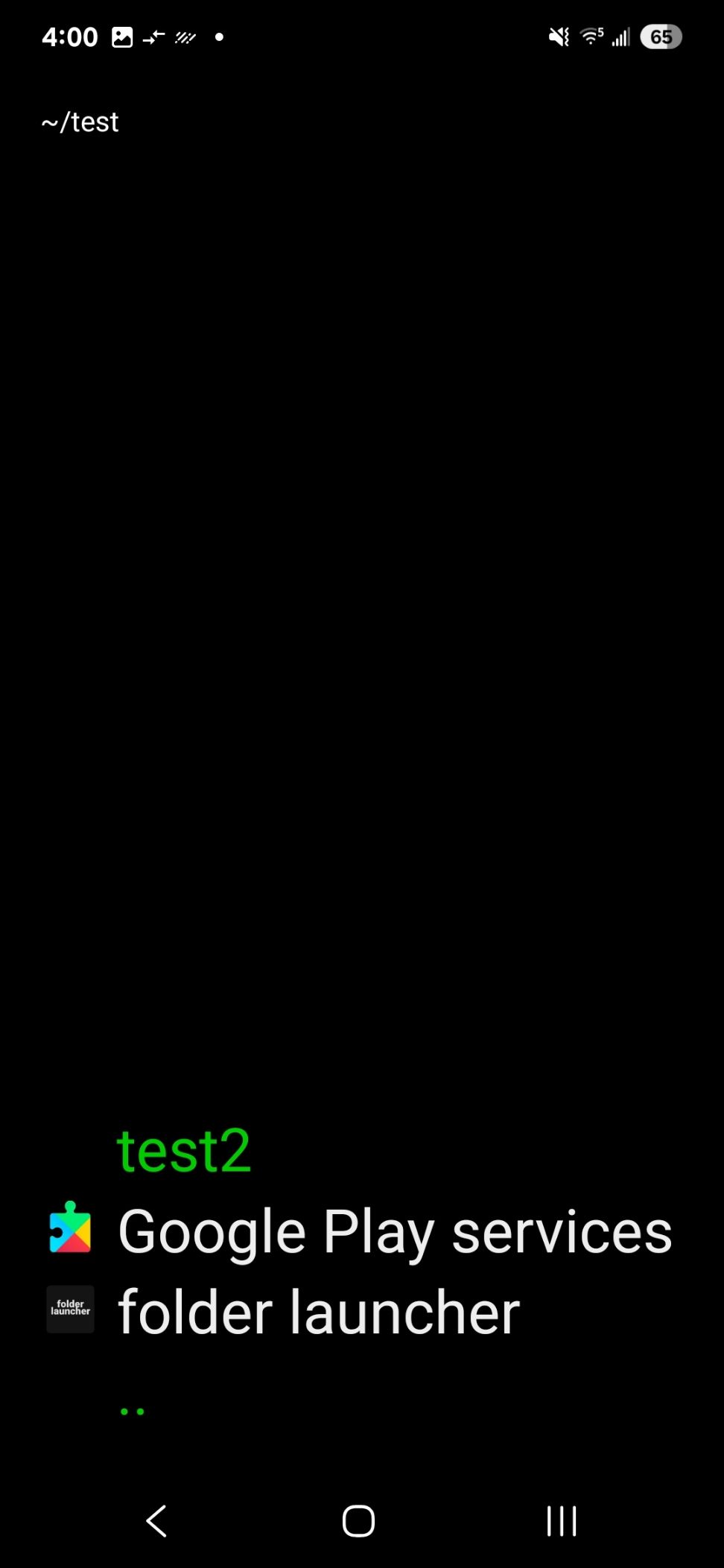 Home screen with a folder and 2 apps